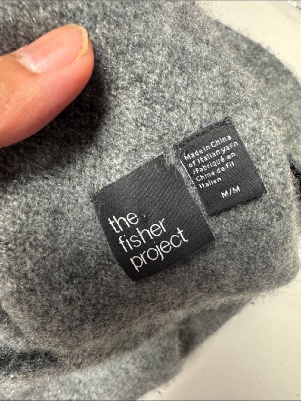 The Fisher Project Cashmere Grey Knit Sweater Minimalist Quiet Luxury Cozy Chic - Picture 3 of 14